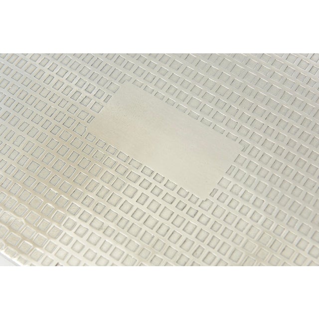 Vintage Italian Embossed Silver-Plate Desk Set Bowl, Box and Lighter For Sale In Miami - Image 6 of 12