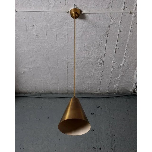 Metal Brass Ceiling Lamp attributed to Hans Bergström, 1950s For Sale - Image 7 of 11