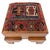 Wood Antique 1920s Handmade Oak Wood Spanish Colonial Revival Arts & Crafts Footstool W/ Hand-Knotted Rug Seat For Sale - Image 7 of 17