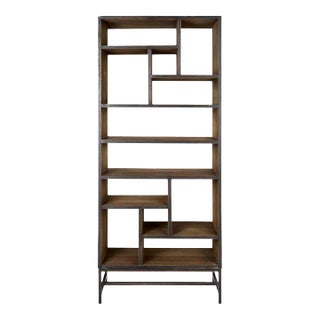 Late 20th Century Modern Etagere in Reclaimed Elm For Sale