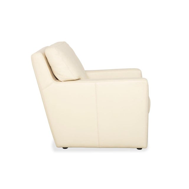 Cream Leather Armchair from Musterring For Sale - Image 12 of 15