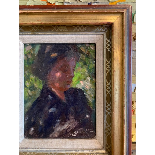 Mid 20th Century Vintage Bernard Lennon Portrait Painting of His Wife Ruth For Sale - Image 5 of 9