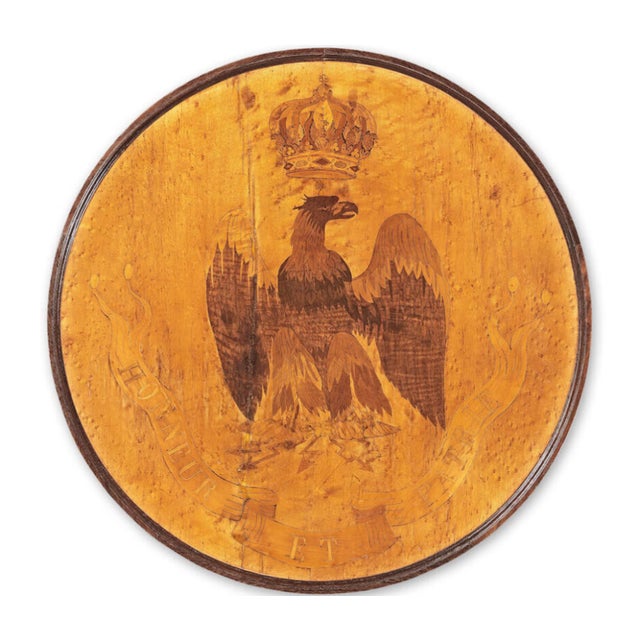 Charles X Gueridon Table with Imperial Eagle and Honour and Fatherland Emblem, France, 1825 For Sale - Image 3 of 5
