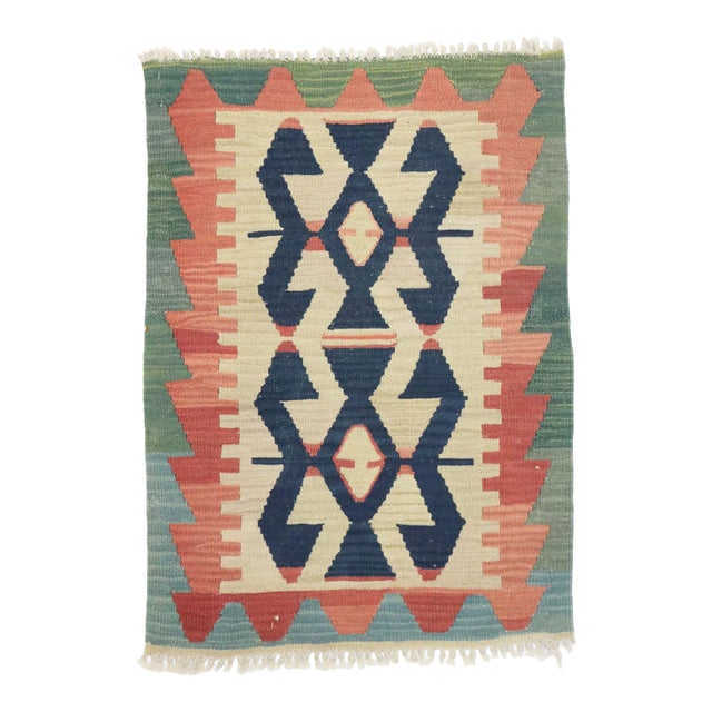 Vintage Persian Shiraz Kilim Rug - 02'01 X 02'10 For Sale