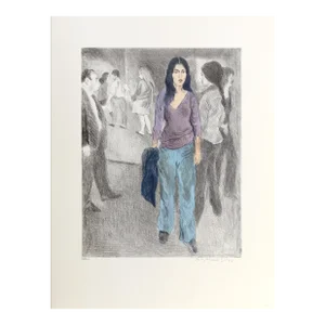 Passing By (Street Scene #3), Raphael Soyer Lithograph