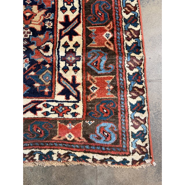 Textile Early 20th Century Varamin Persian Runner Rug With Stylized Floral Pattern For Sale - Image 7 of 8