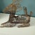 Large Vintage Goldtone Metal Cage Woven Wire Reindeer Holiday Decoration For Sale - Image 4 of 7