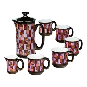 Late 20th Century Modern Vega Pottery Coffee Service Set Made in Ecuador by Eduardo Vega