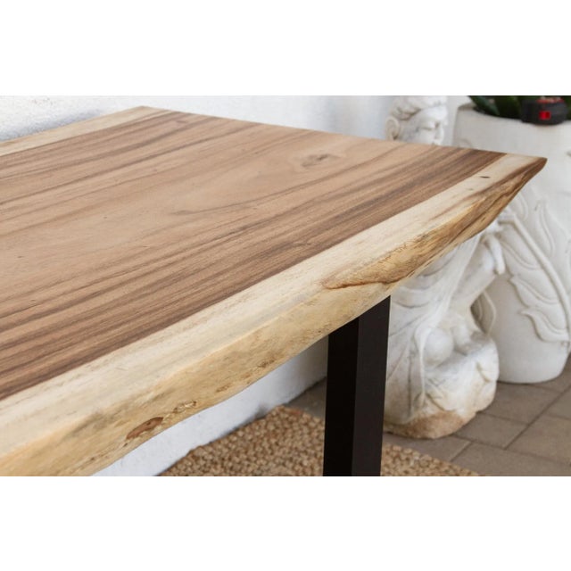 Industrial Organic Slab Dining Table For Sale In Los Angeles - Image 6 of 10
