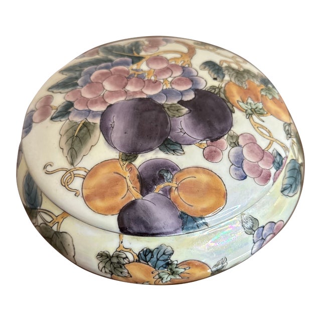 1970s Vintage Hand Painted Japanese Style Painted Box For Sale