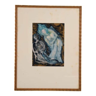 Framed Signed J. Akston "Untitled, 1966" Painting For Sale