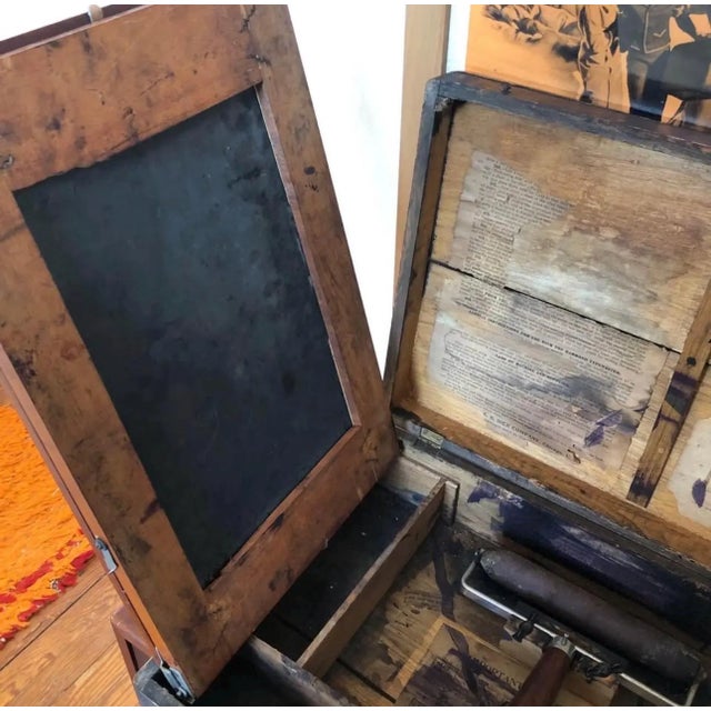 Brown Antique 1899 a.b. Dick No. 61 Edison Mimeograph Machine, Solid Oak W *All Parts* For Sale - Image 8 of 10