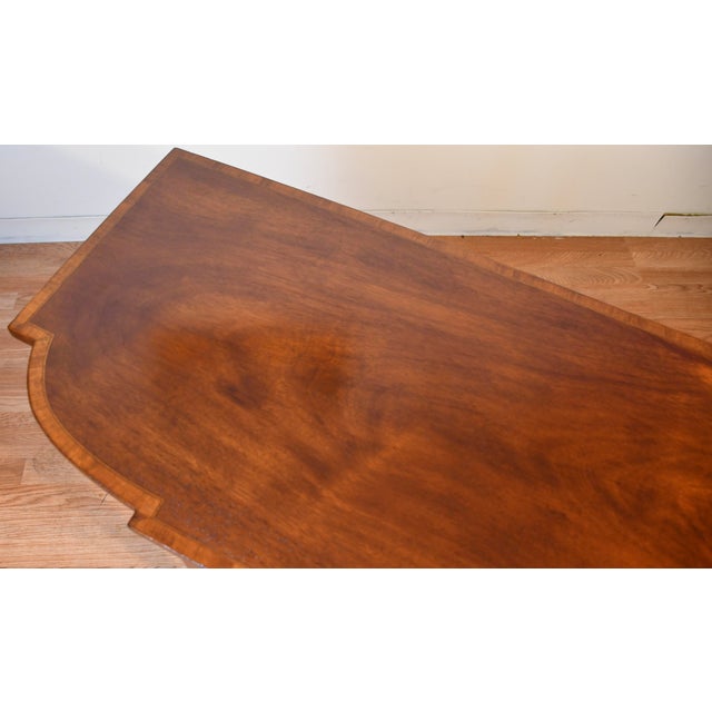 Traditional 1910s Antique Dokon n.y English Regency Mahogany Banded Satinwood Console Table For Sale - Image 3 of 13