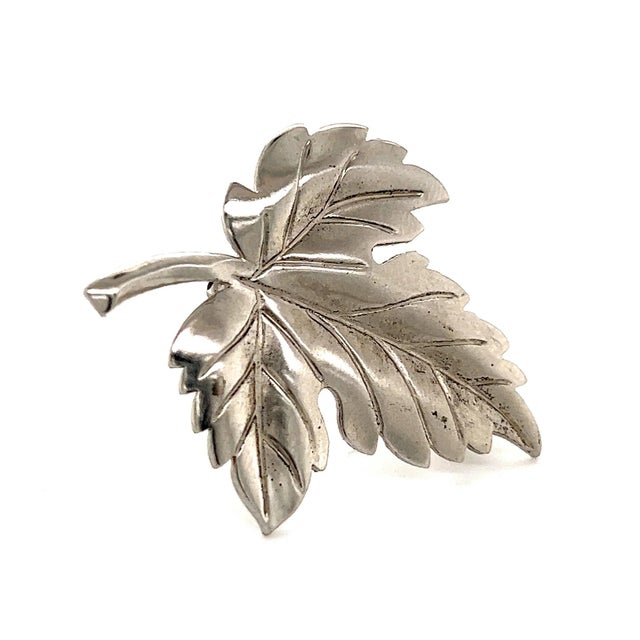 1990s Tiffany & Co Estate Leaf Brooch Pin Sterling Silver For Sale - Image 12 of 12
