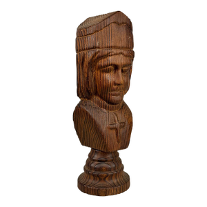 Vintage 12" Spanish Revival Gothic Chess King Wood Carved Sculpture