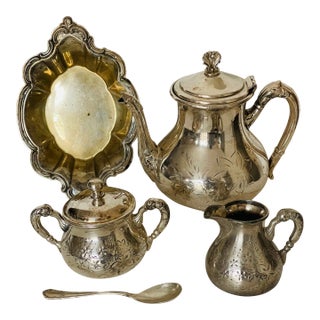 Antique Westminster Tea Coffee Silverplate Set- 7Pieces For Sale