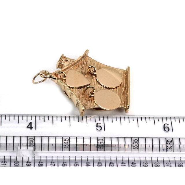 Mid 20th Century Mid 20th Century Dangling 14k Yellow Gold House Charm Pendant For Sale - Image 5 of 5