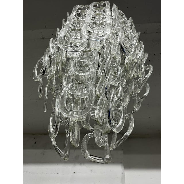 Mid-Century Murano Glass Chandelier attributed to Angelo Mangiarotti for Vistosi, 1960s For Sale - Image 7 of 9