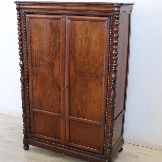Small Antique Wardrobe in Walnut, 1800s For Sale - Image 13 of 14