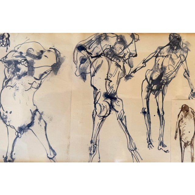 James Pinto - Pen and Ink Study of Male Figures - 1964 For Sale - Image 4 of 5