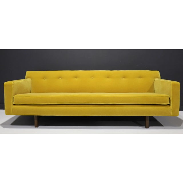 Mid-Century Modern Edward Wormley for Dunbar Bracket Back Sofa in Dijon Colored Mohair, Attributed For Sale - Image 3 of 8