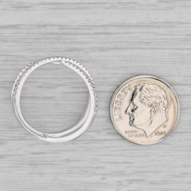 Metal Daussi 0.30ctw Diamond Orbit Ring 18k White Gold Size 6.75 For Sale - Image 7 of 8