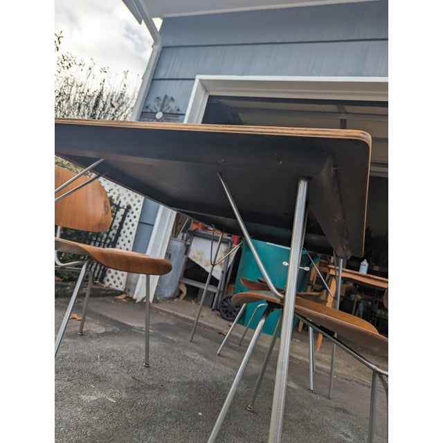Appraised by. Value my stuff Title: Folding Dining Table and Chairs by Charles Eames for Herman Miller. Unmarked Era:...