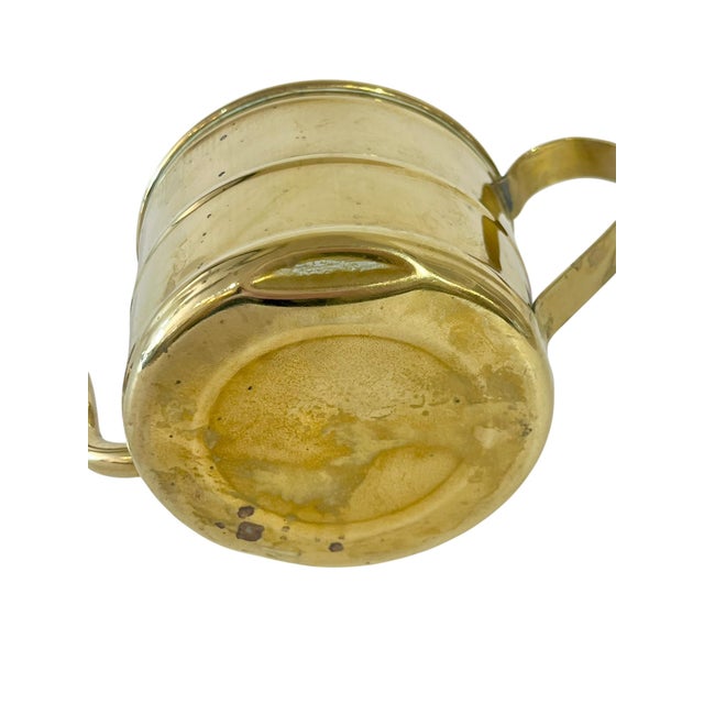 French Provincial Antique Small French Brass Watering Can For Sale - Image 3 of 12