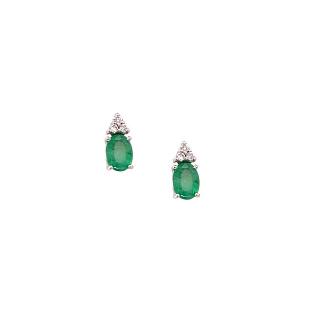 Natural Emerald Diamond Earrings 14k Gold 1.28 TCW Certified For Sale - Image 9 of 10