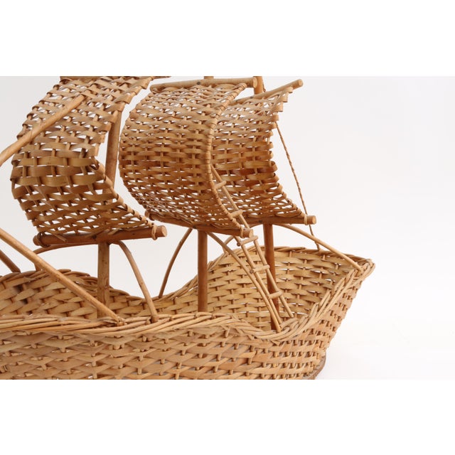 Extra Large Vintage Wicker Sailing Ship Chairish