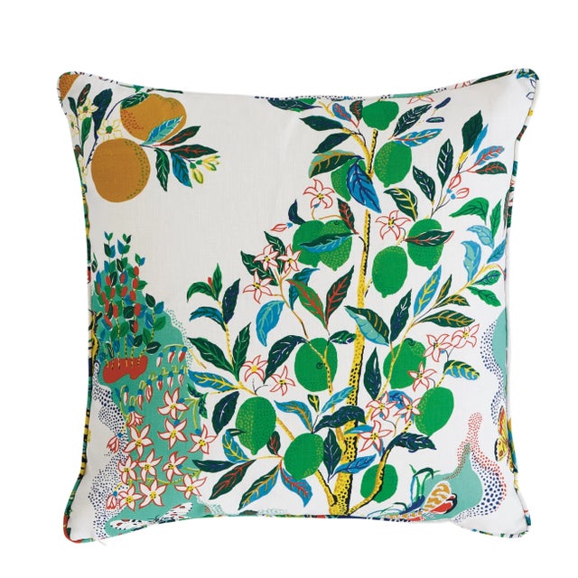This pillow features Citrus Garden Indoor/Outdoor with a self-welt finish. Charming and whimsical, Josef Frank's beloved...