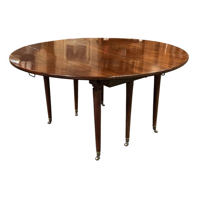 Louis XVI Dining Table in Cuban Mahogany with 5 Modern White Wood Extensions, 19th-Century For Sale