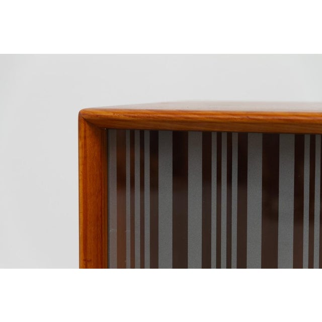 Wood Danish Modern Low Teak Sideboard with Etched Glass Doors from Skovby, 1960s For Sale - Image 7 of 18