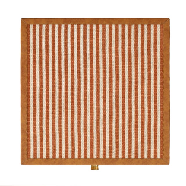Kora Terracotta Cotton Jute Striped Nightstand For Sale In Los Angeles - Image 6 of 7