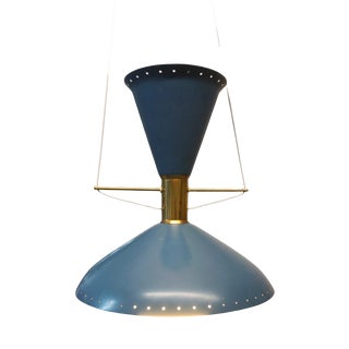 Blue Diabolo Pendant Lamp from BAG Turgi, 1950s For Sale