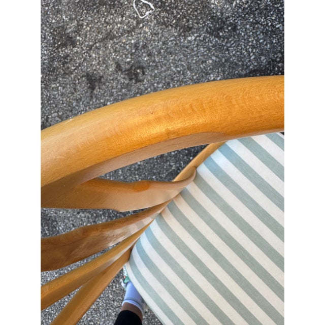 Set of 4 Late 20th Century Postmodern Light Oak Dining Chairs With Upholstered Seats For Sale - Image 12 of 12