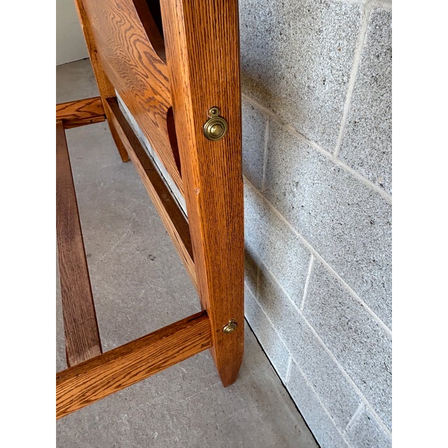 Tom Seeley Solid Oak Shaker Style Pencil Poster Queen Bed Frame For Sale - Image 11 of 12