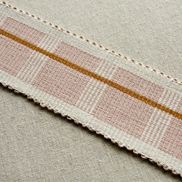 Schumacher Schumacher x Stephanie Seal Brown Calcada Tape Medium Trim in Rose Quartz For Sale - Image 4 of 4