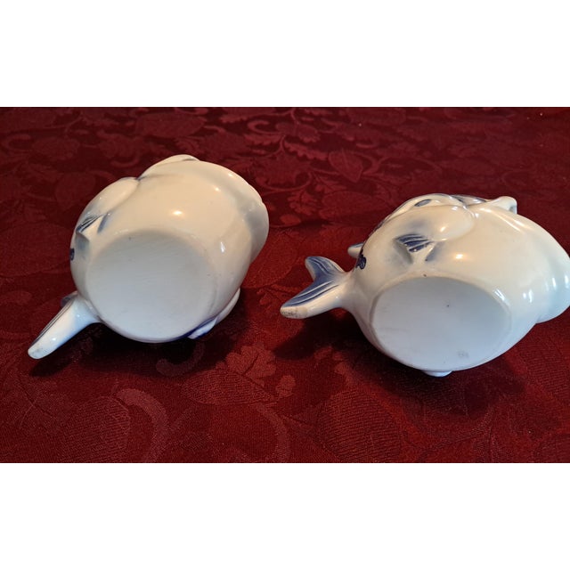 Mid-Century Pair of Blue Willow Personal Ashtray Fish Shaped For Sale - Image 13 of 18