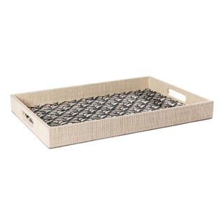 Canaria Petals Natural Fiber Raffia Serving Tray For Sale