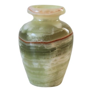 Vintage Green Onyx Polished Stone Bud Vase For Sale