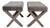 Pair of Early 2000s Faux Crocodile X-Base Benches With Nailhead Trim For Sale