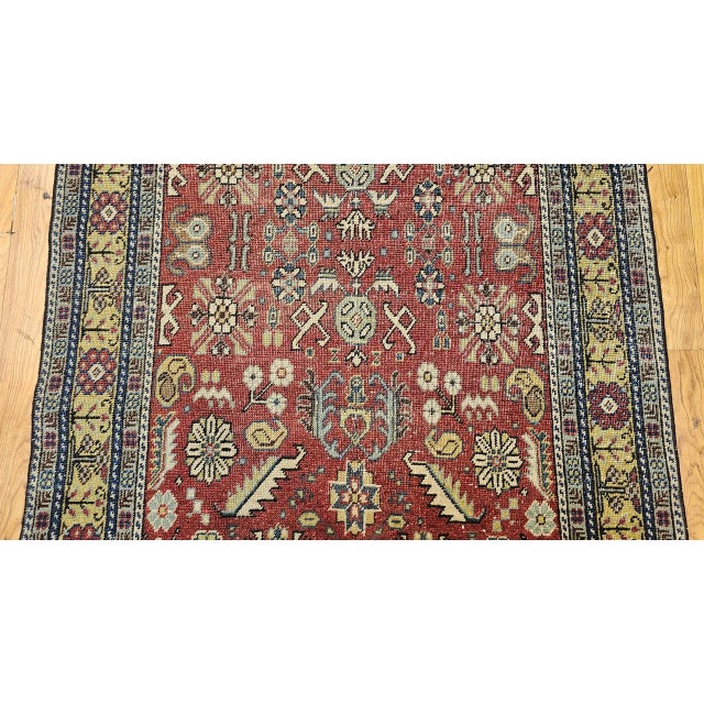 Textile Antique Khotan Area Rug, Hand-Woven Wool, Allover Geometric Design, 3' X 7' For Sale - Image 7 of 13