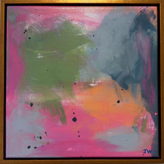 Abstract 'Dreams in Bloom #3" Original Abstract in Gold Frame For Sale - Image 3 of 6