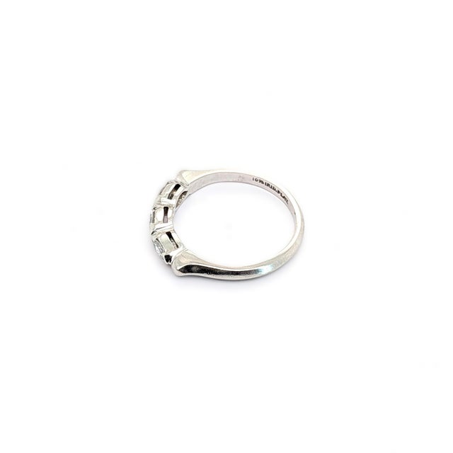 Platinum East-West Bezel Set Marquise Diamond Wedding Band - Size 6.25 For Sale - Image 4 of 6