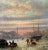 Elias Van Bommel, 19th Century Dutch Oil Painting, Ships in Frozen Amsterdam Harbor For Sale In Los Angeles - Image 6 of 11