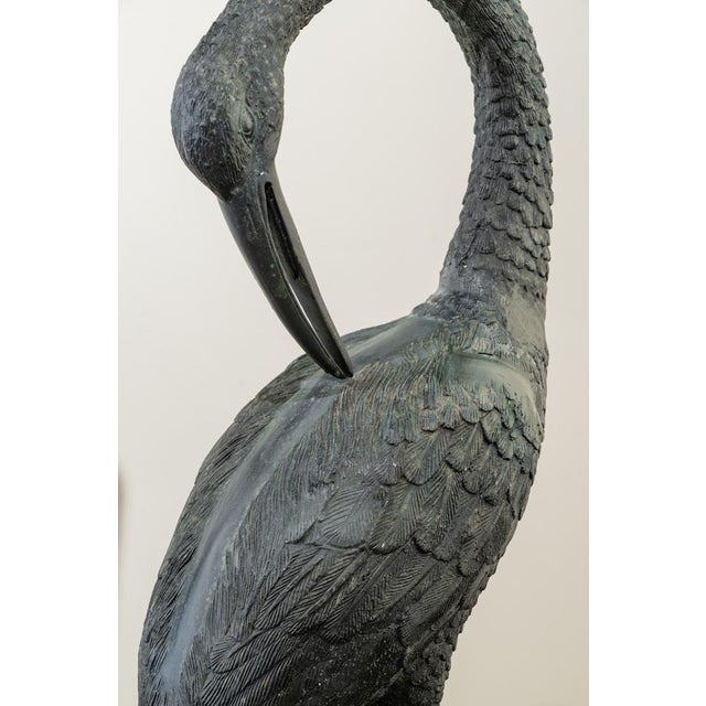 Metal Unknown, Large Herons, 1950s, Bronze, Set of 2 For Sale - Image 7 of 10