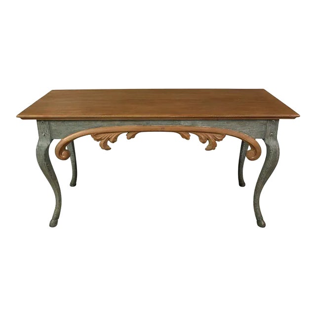 A Painted Console Table With Carved Apron by William Yeoward For Sale