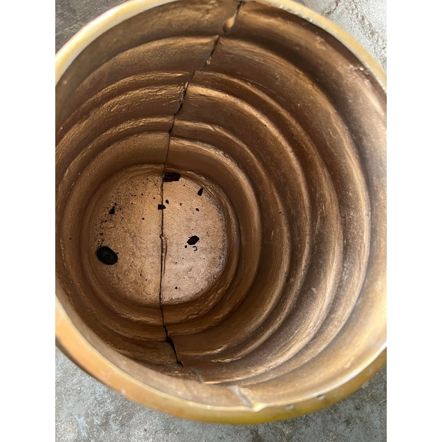 Contemporary Bronze Toned Metal Organic Planter For Sale - Image 9 of 9