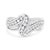 Natural diamonds and gleaming gold interlock each other to create this eye-catching bypass ring design. Created in shining...